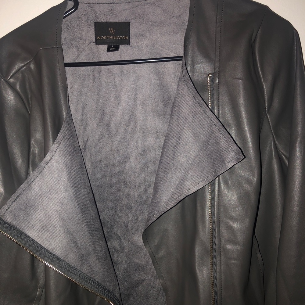 Dark Grey Leather Jacket